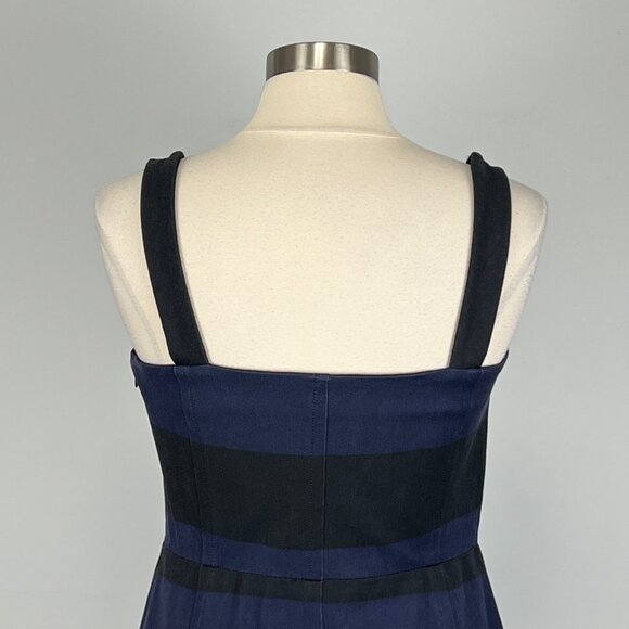 Banana Republic Womens Stripe Square Neck Bi Stretch Dress Blue Black size 8 - Picture 9 of 14